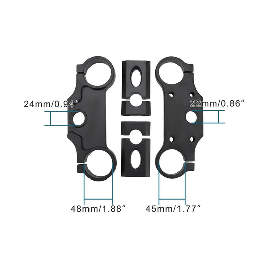 7/8" 22mm CNC Aluminum Triple Tree Clamps Assembly for Apollo 50cc-125cc Pit Bike - goofitmoto