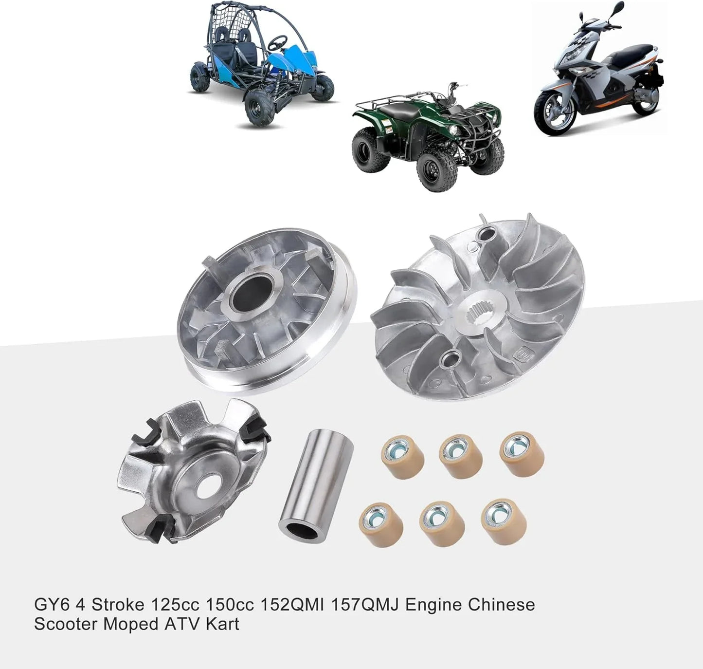 Front Variator Assembly with 14g Rollers for GY6 125cc 150cc 152QMI 157QMJ Scooter Moped - goofitmoto