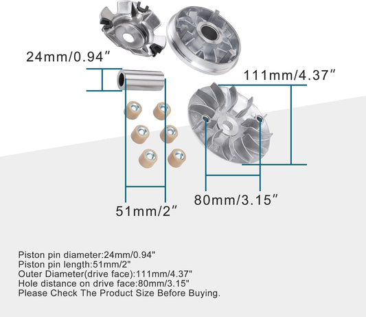 Variator Clutch Assembly For GY6 125cc 150cc 152QMI 157QMJ Engine
