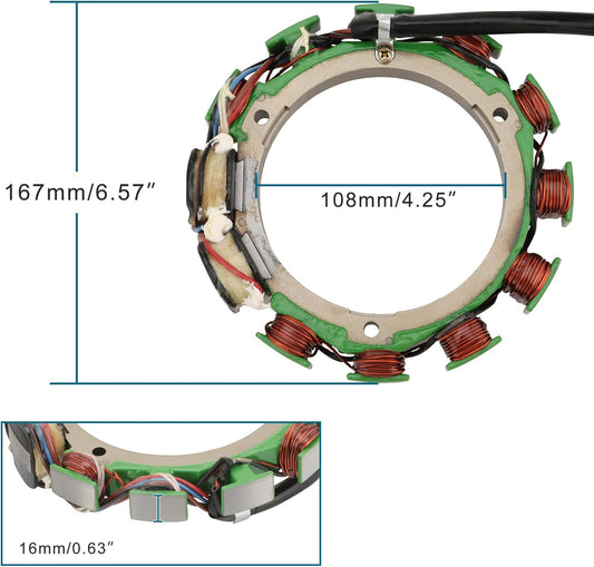 Yamaha Outboard 115HP C115 Stator 6E5-85510-01-00
