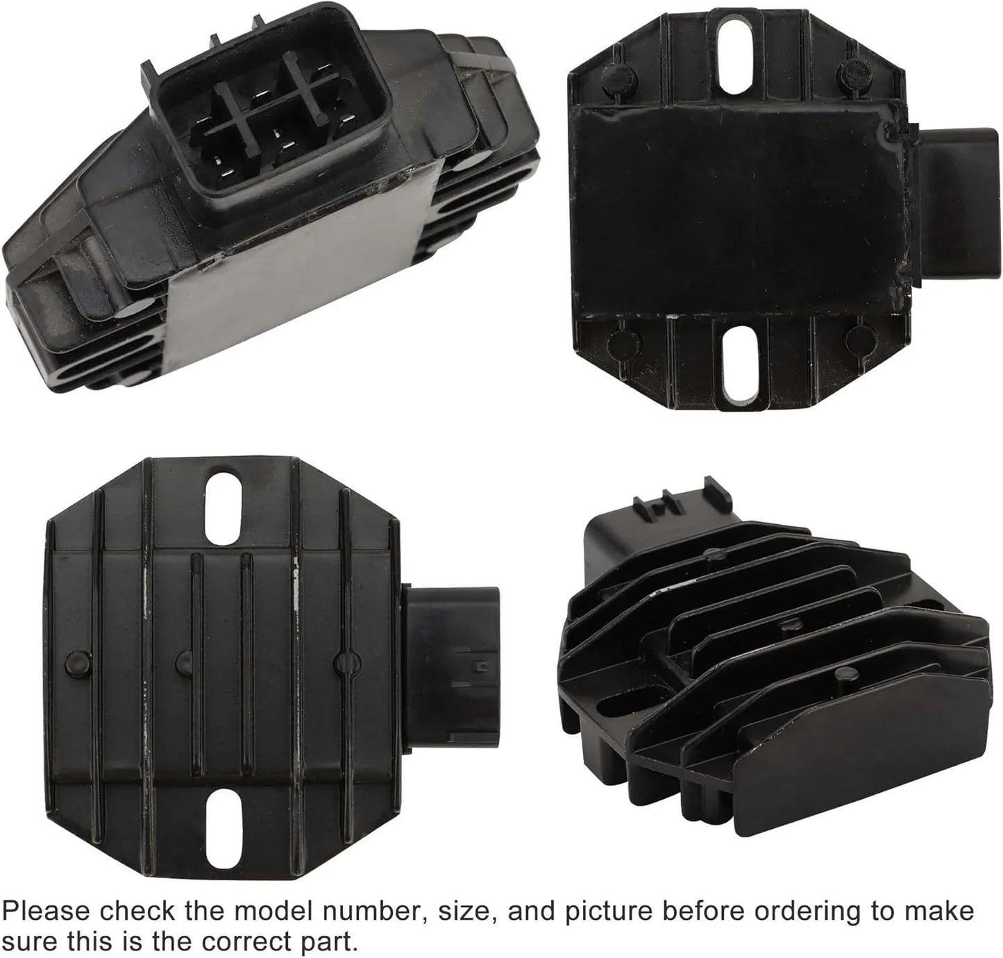 Yamaha Rhino 660 Grizzly 660 rectifier regulator, black, four angles, replacement part