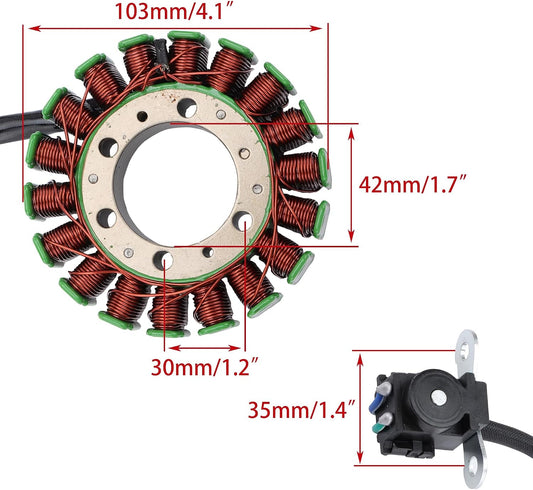 1998–2009 Suzuki VS800 Intruder Boulevard S50 18-Coil 3-Wire Stator 32101-45C00