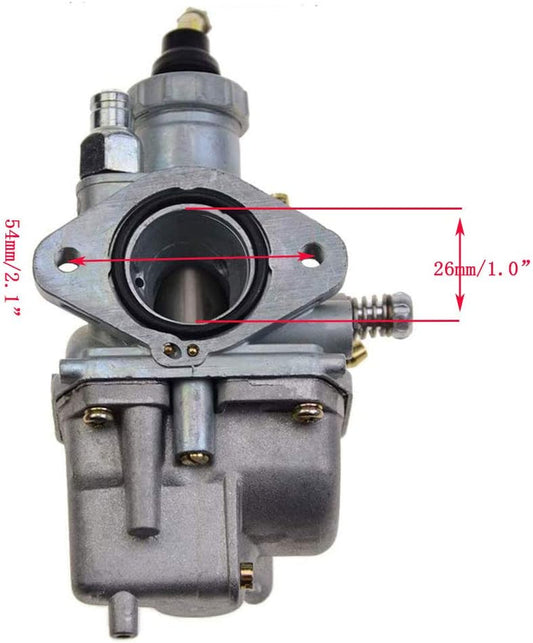26mm Carburetor with Fuel Tube for Yamaha Timberwolf 250 YFB250 1992–2000