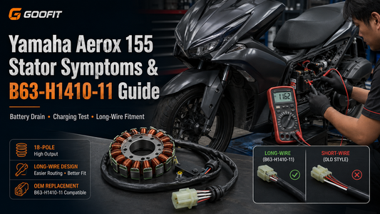 Yamaha Aerox 155 stator symptoms and B63-H1410-11 long-wire charging-system guide