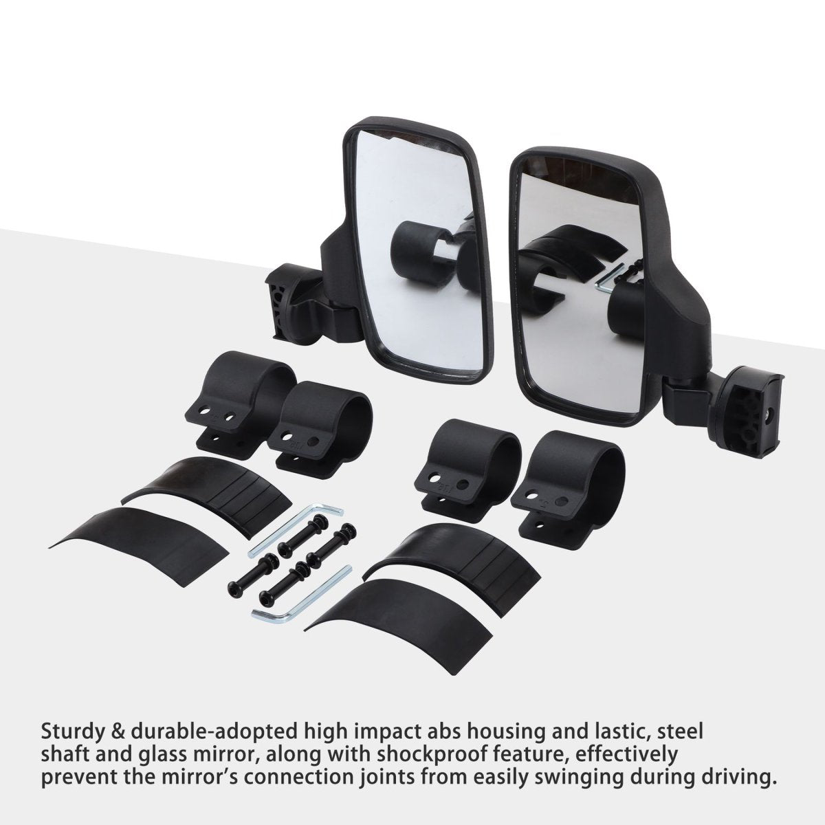 1.75"–2" UTV Side View Mirrors for Polaris RZR Can-Am Arctic Cat – 2 Pack