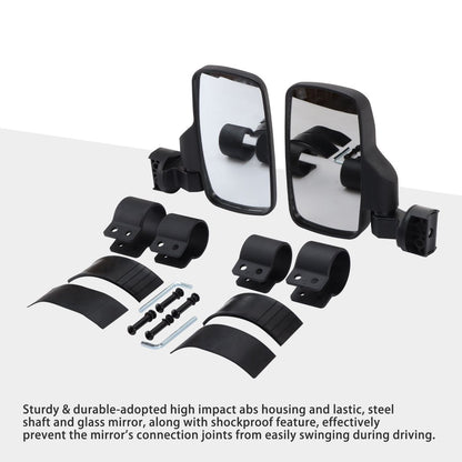 1.75"–2" UTV Side View Mirrors for Polaris RZR Can-Am Arctic Cat – 2 Pack