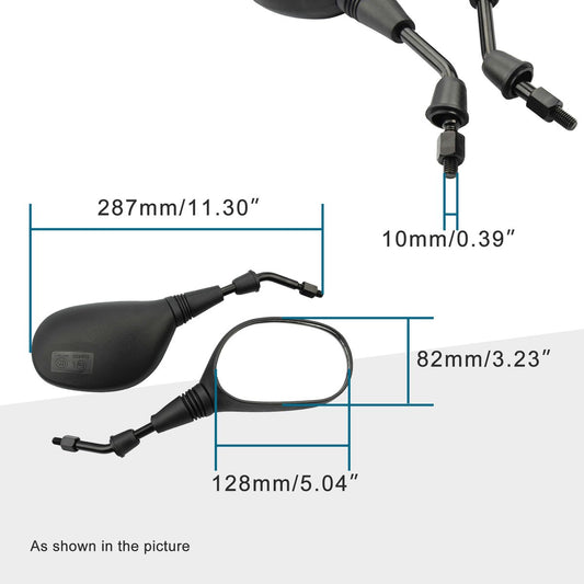10mm Universal Rear View Mirror Set for ATV Scooter Dirt Bike – 2 Pack