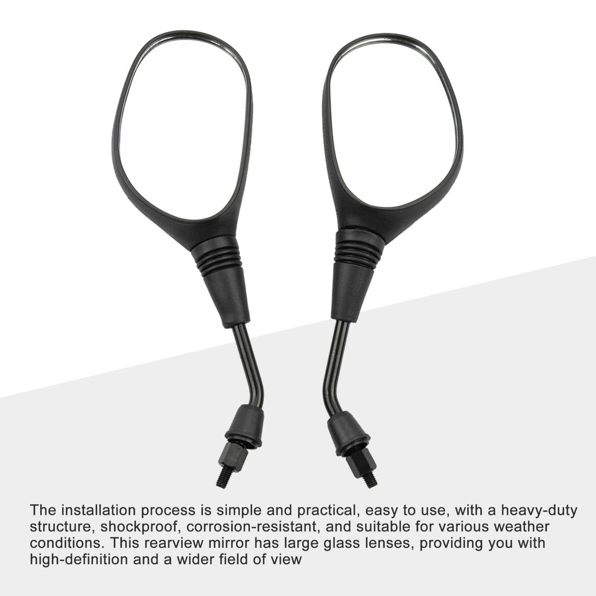 10mm Universal Rear View Mirror Set for ATV Scooter Dirt Bike – 2 Pack