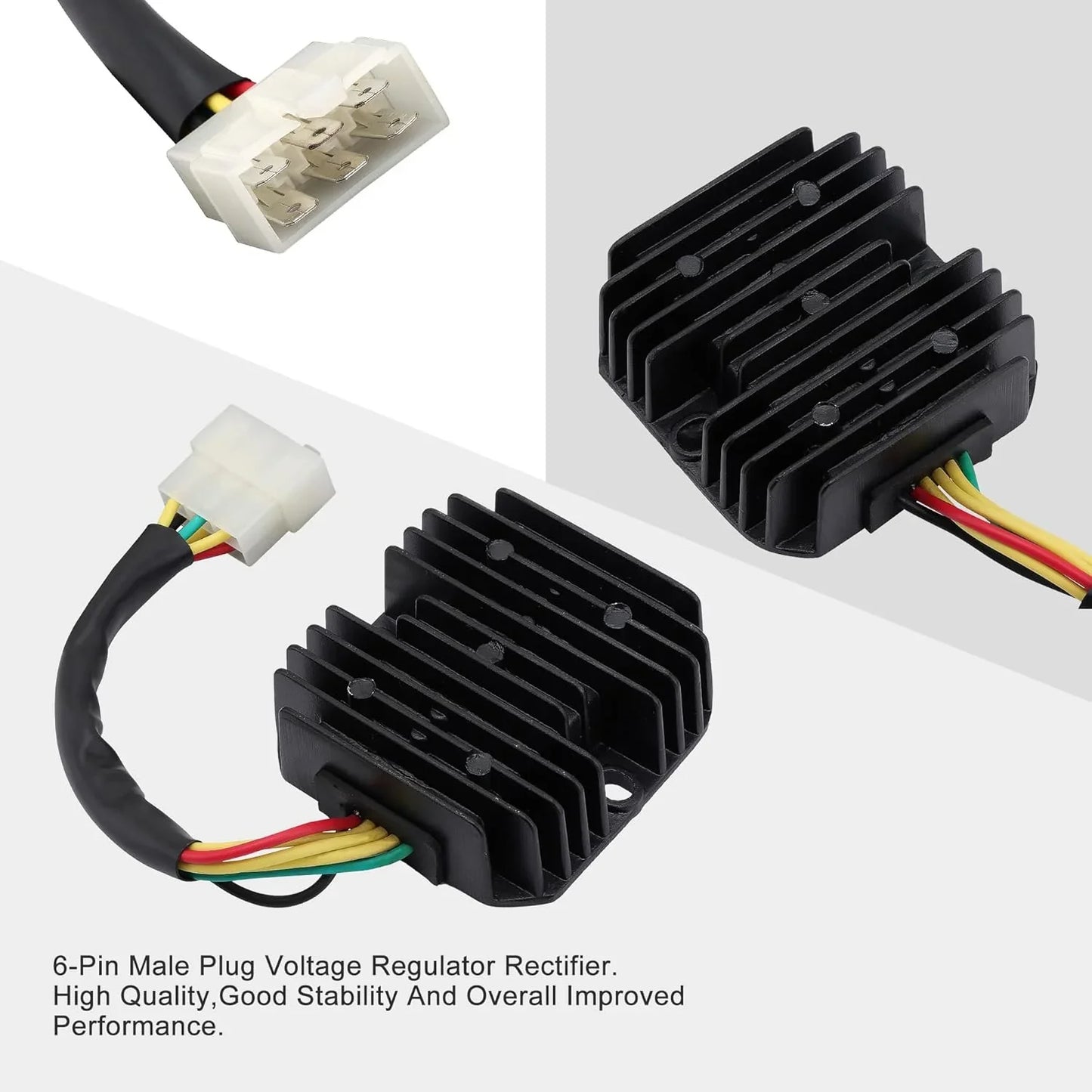 6-pin voltage regulator rectifier for 125cc 150cc 200cc 250cc scooter with wiring harness