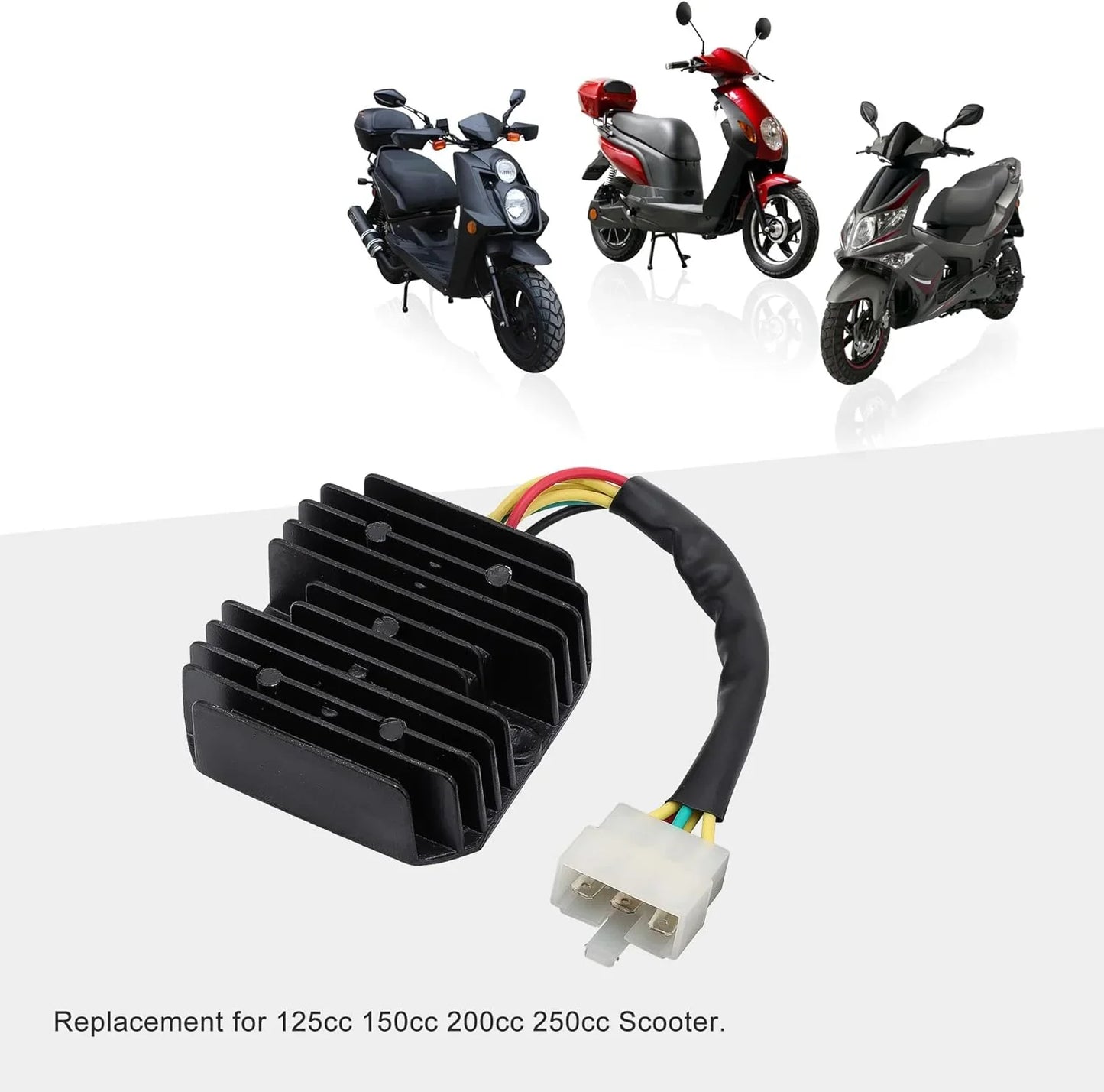 6 pin voltage regulator rectifier for 125cc 150cc 200cc 250cc scooters with connector plug
