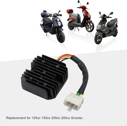6 pin voltage regulator rectifier for 125cc 150cc 200cc 250cc scooters with connector plug