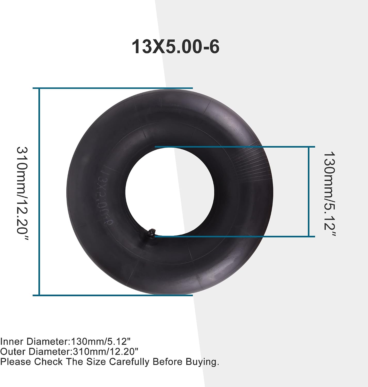 13x5.00-6 Inner Tube with TR87 Bent Valve for Mobility Scooter Lawn Mower