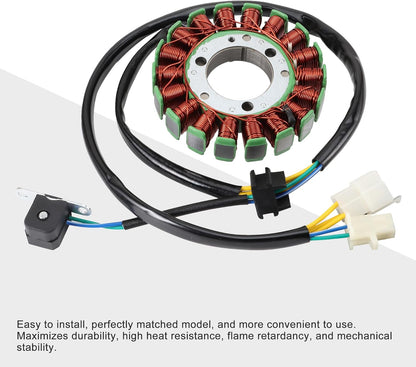 GOOFIT 18 Coil Magneto Stator for Suzuki GN250 Motorcycle Ignition Generator Replacement