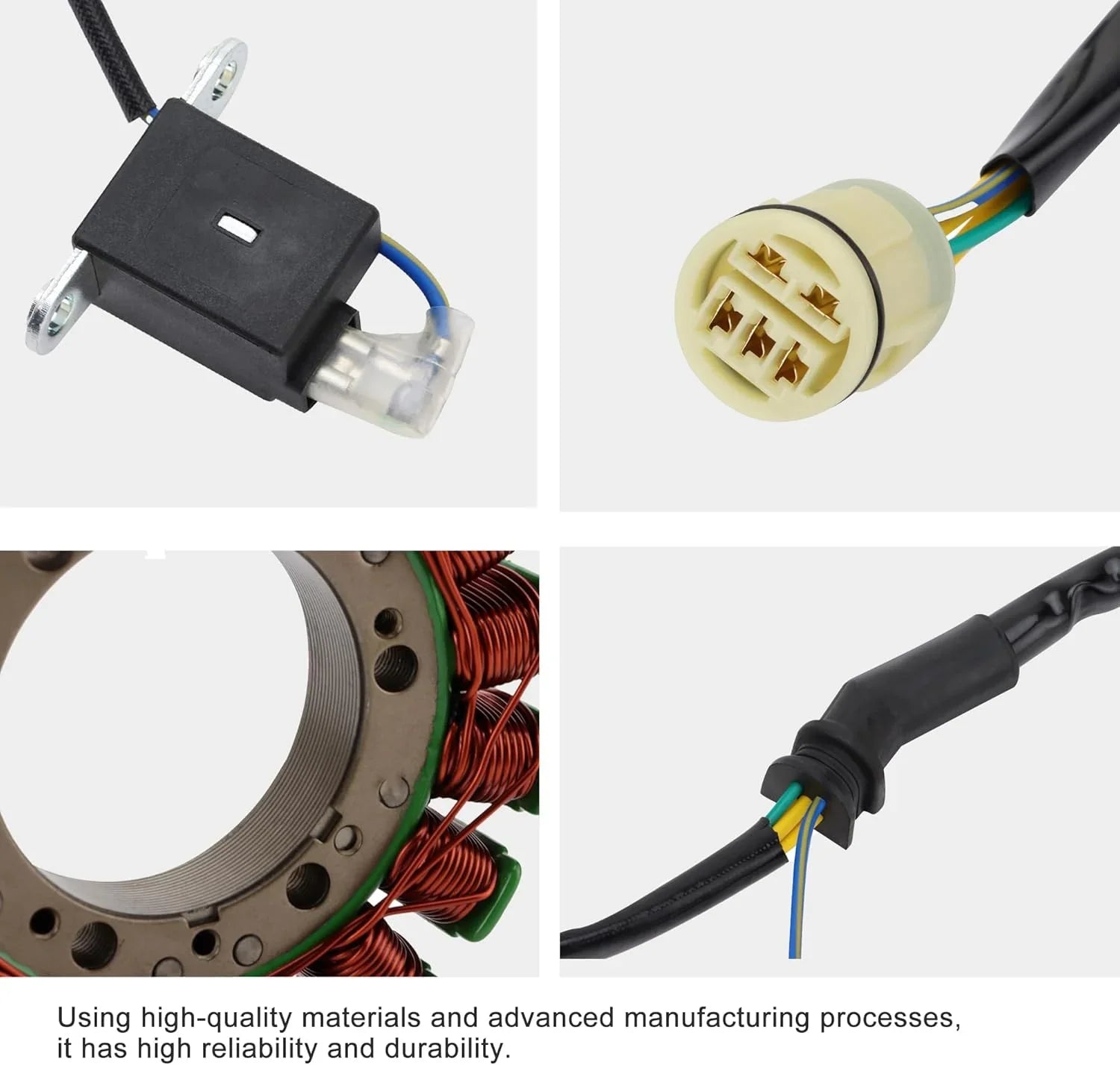 Honda TRX400FW TRX450 Foreman stator magneto alternator coil and wiring connector close-up