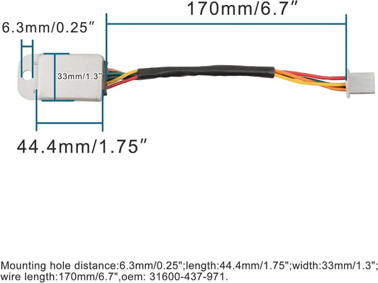 Honda XL125 CB125S regulator rectifier with connector, wire length 170mm, key dimensions labeled