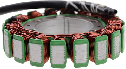 Close-up of a Yamaha Virago XV700 XV750 XV1100 motorcycle stator with copper coils