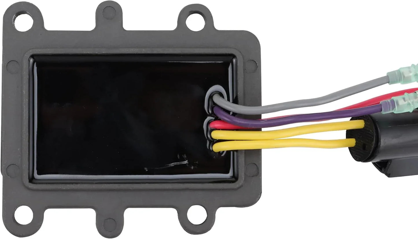 Boat engine voltage regulator rectifier with colored wires and mounting holes