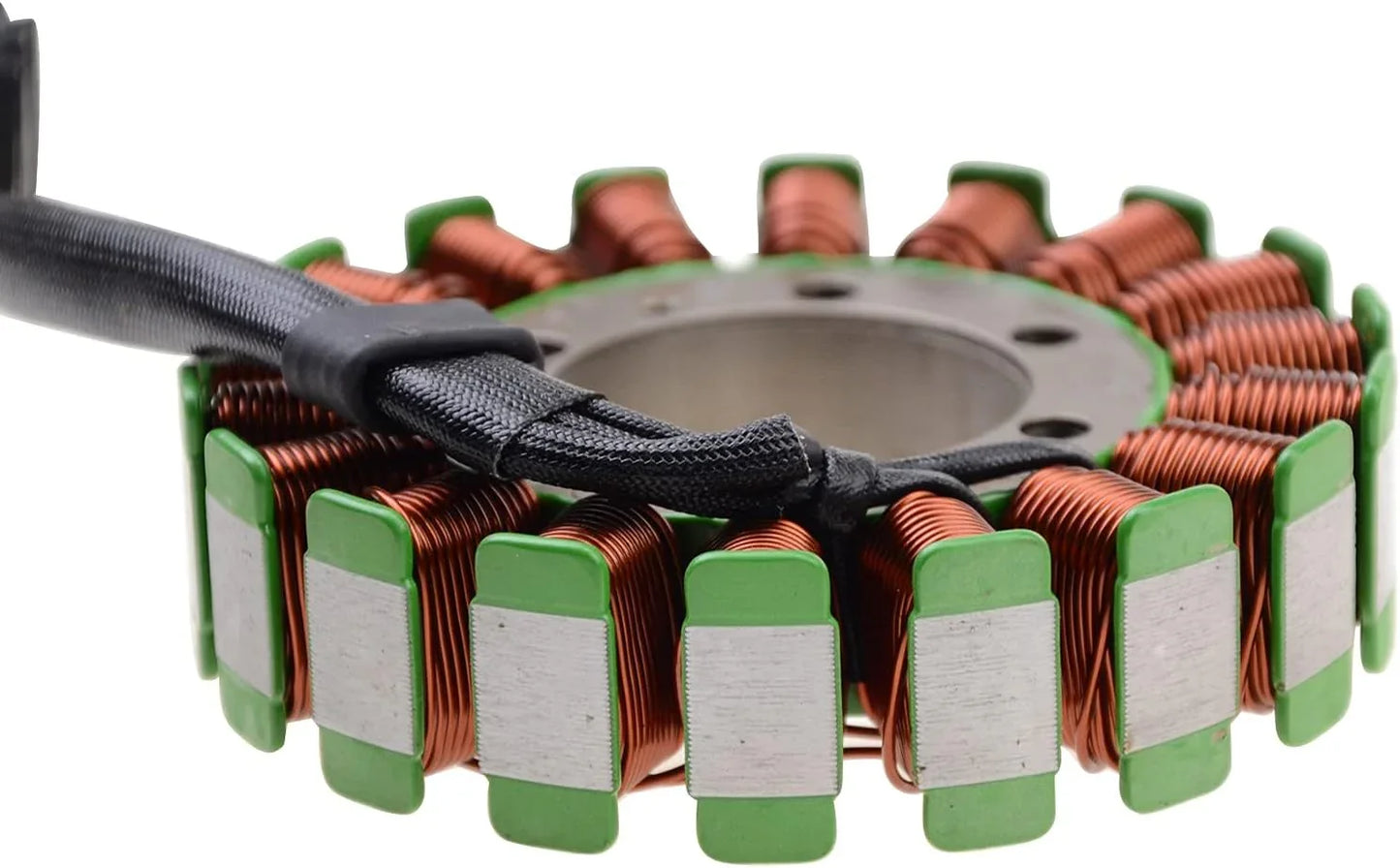 Honda CB400 Super Four NC31 stator replacement part with copper coils, close-up view