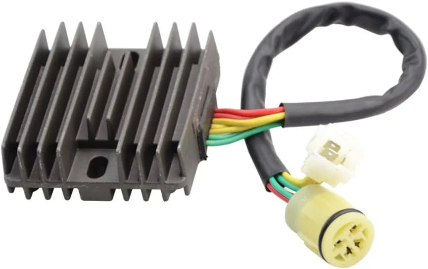 Honda XRV750 Africa Twin regulator rectifier with heat sinks and multi-color wires