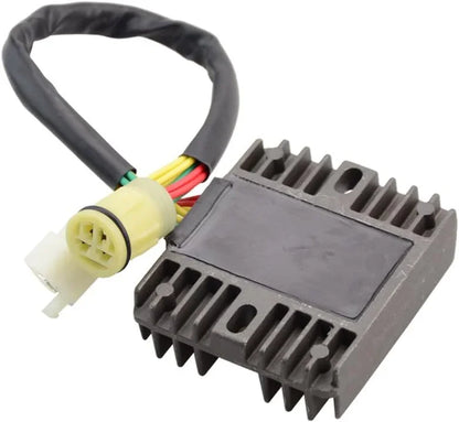Motorcycle voltage regulator rectifier with wiring harness, suitable for Honda XRV750 Africa Twin.