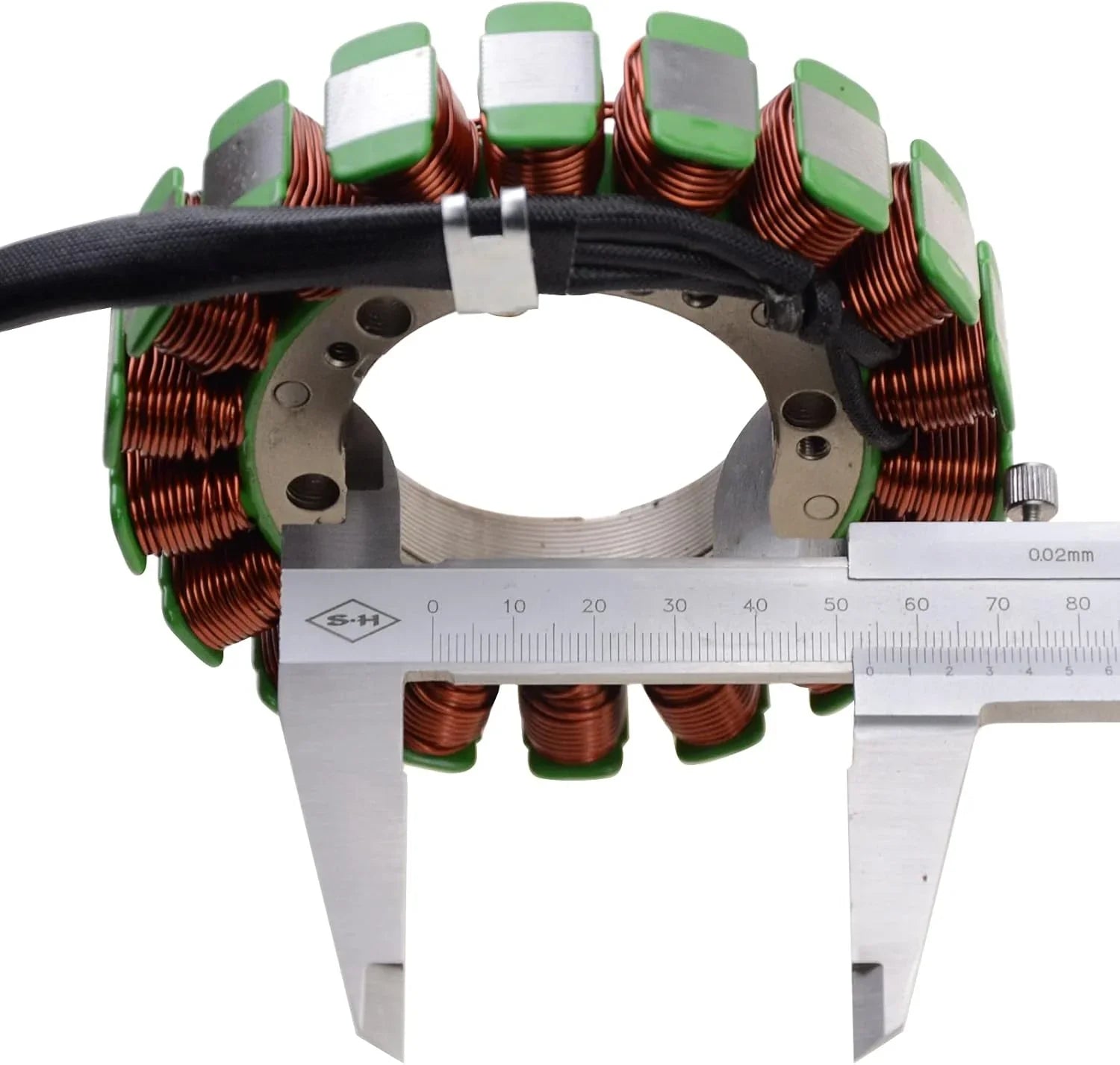 Yamaha TDM850 stator magneto replacement with copper coils measured by caliper