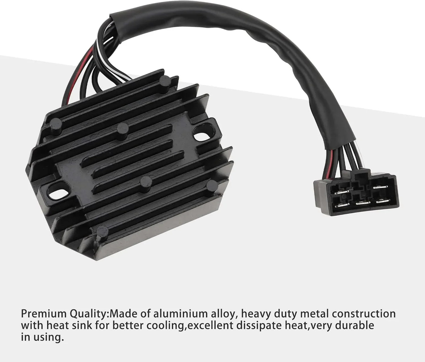 Motorcycle rectifier regulator for Suzuki Burgman AN250 AN400, black cooling fins, 6-pin connector