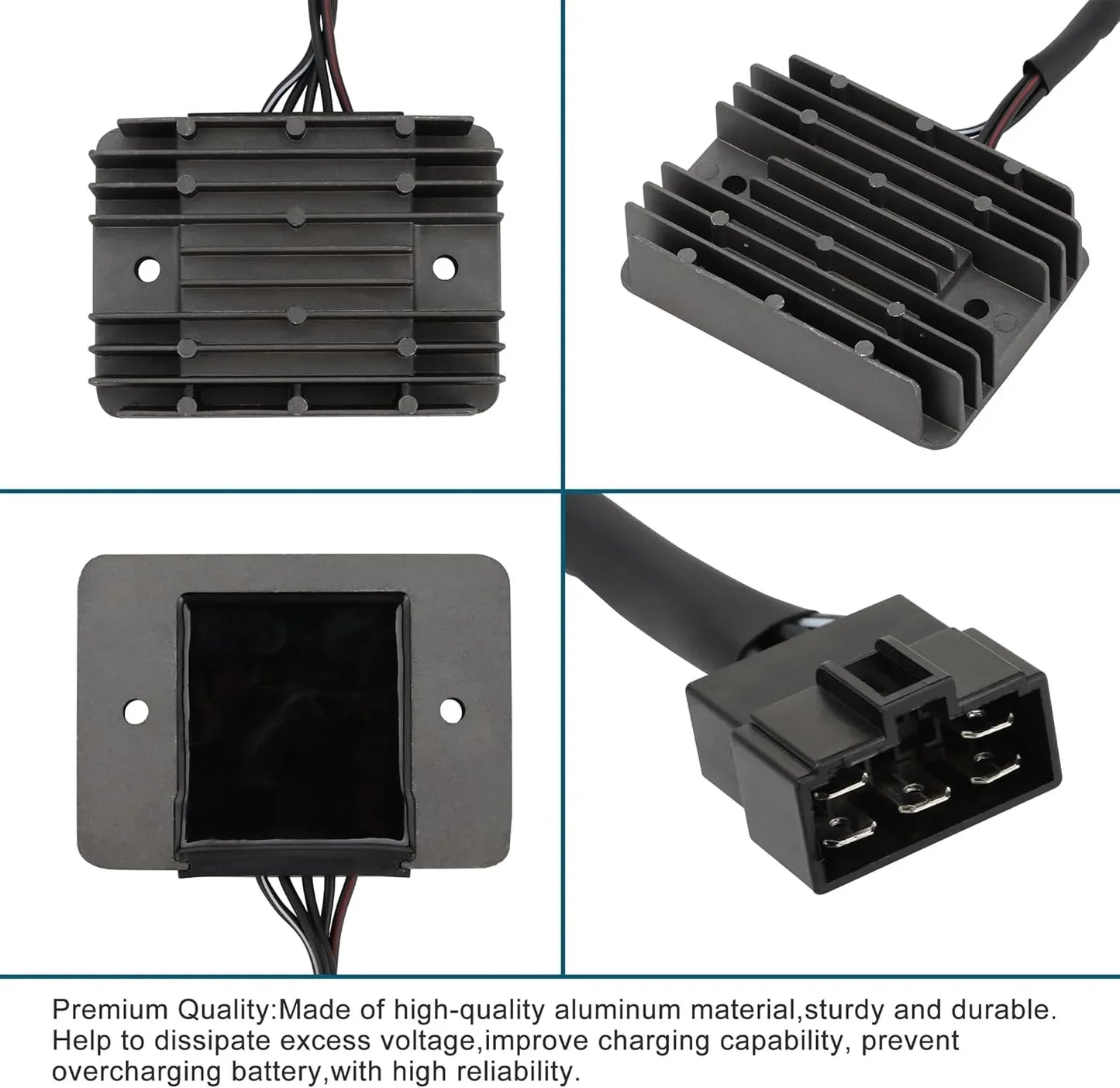 Motorcycle rectifier regulator for Suzuki Hayabusa GSX1300R, multiple angles shown