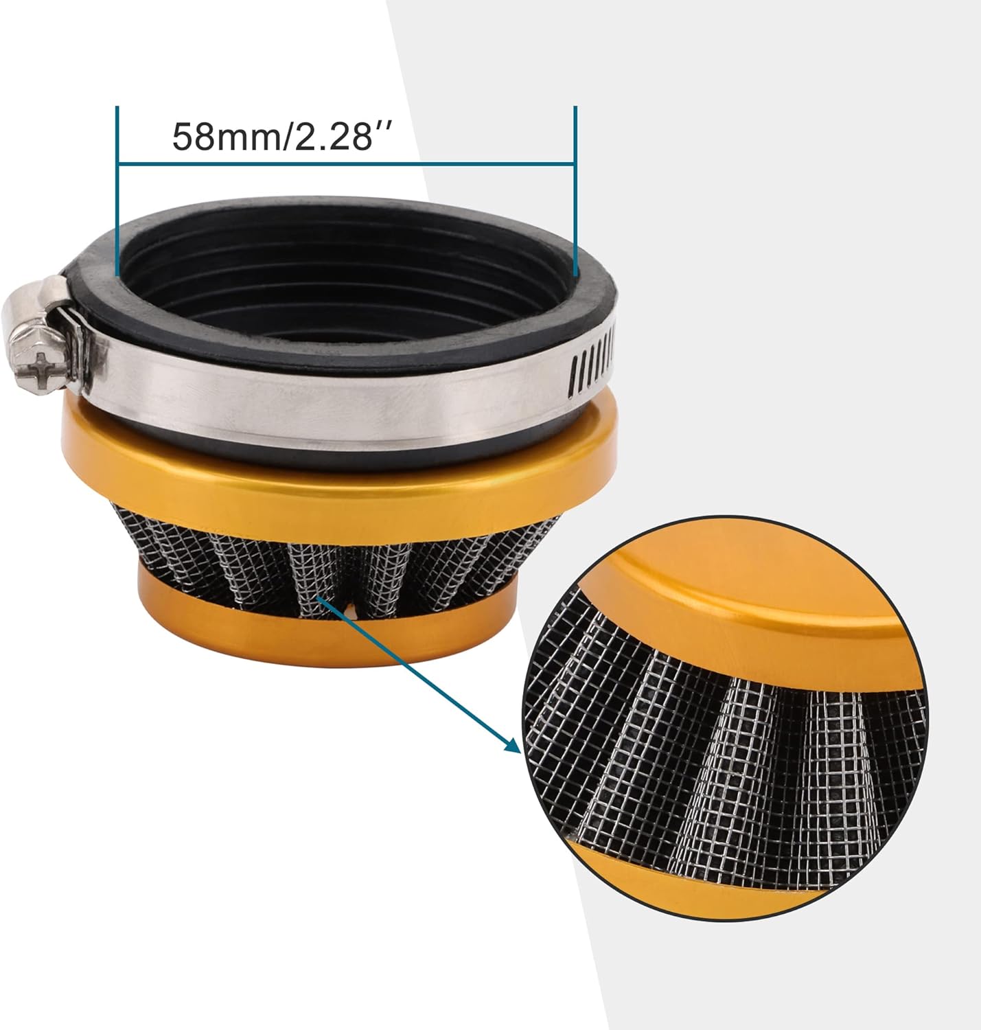 19mm Carburetor with 58mm Air Filter for 49cc–80cc 2-Stroke Motorized Bike