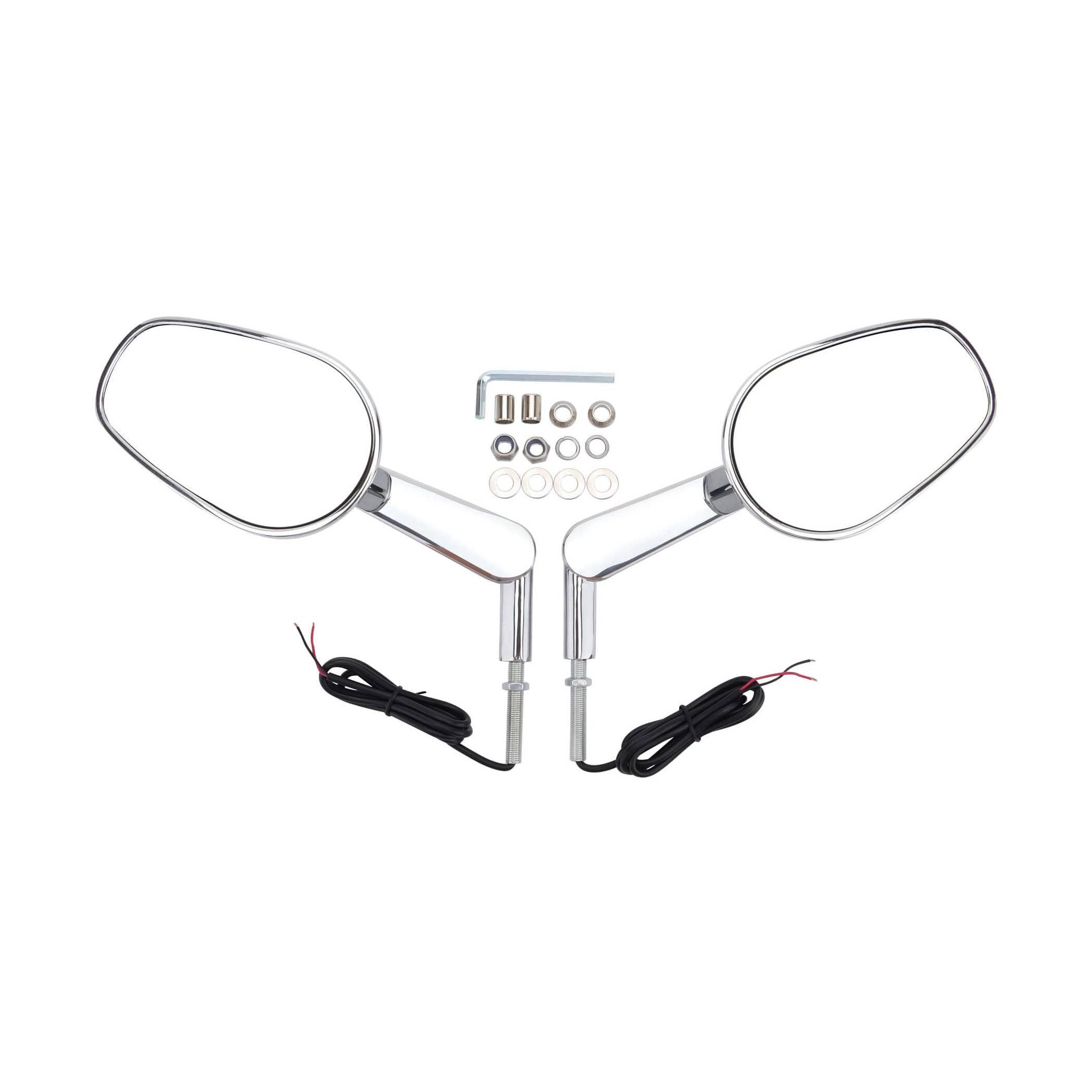 GOOFIT Aluminum Alloy Universal 7/8" 22mm Handle Bar End Round Rear View Side Mirrors Replacement for Go Kart Buggy UTV Scooter Moped ATV Quad Pitbike Large Replacement black Motorcycle