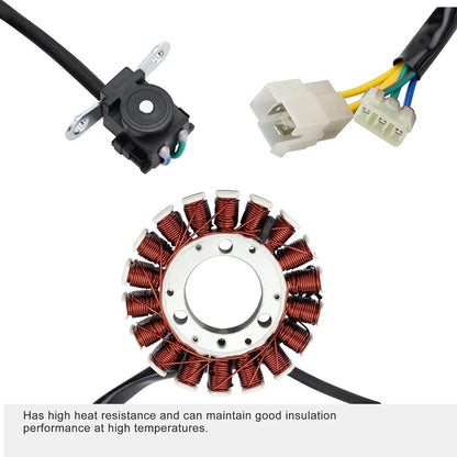 Motorcycle stator magneto assembly with copper coils and wiring harness for Honda XR250 Tornado