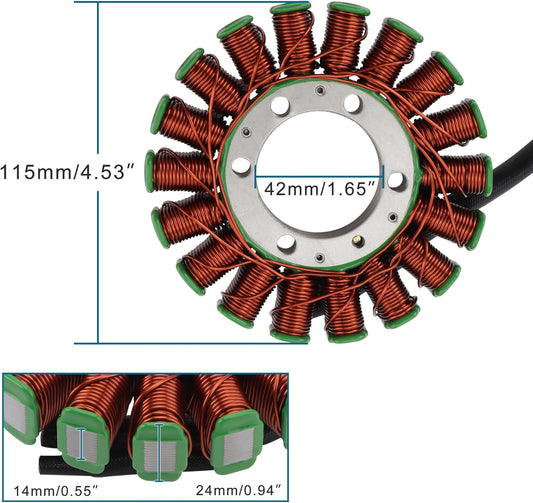 GOOFIT Stator magnéto 18 bobines 3 fils pour Honda CBR1000 2004-2007 Générateur d'allumage