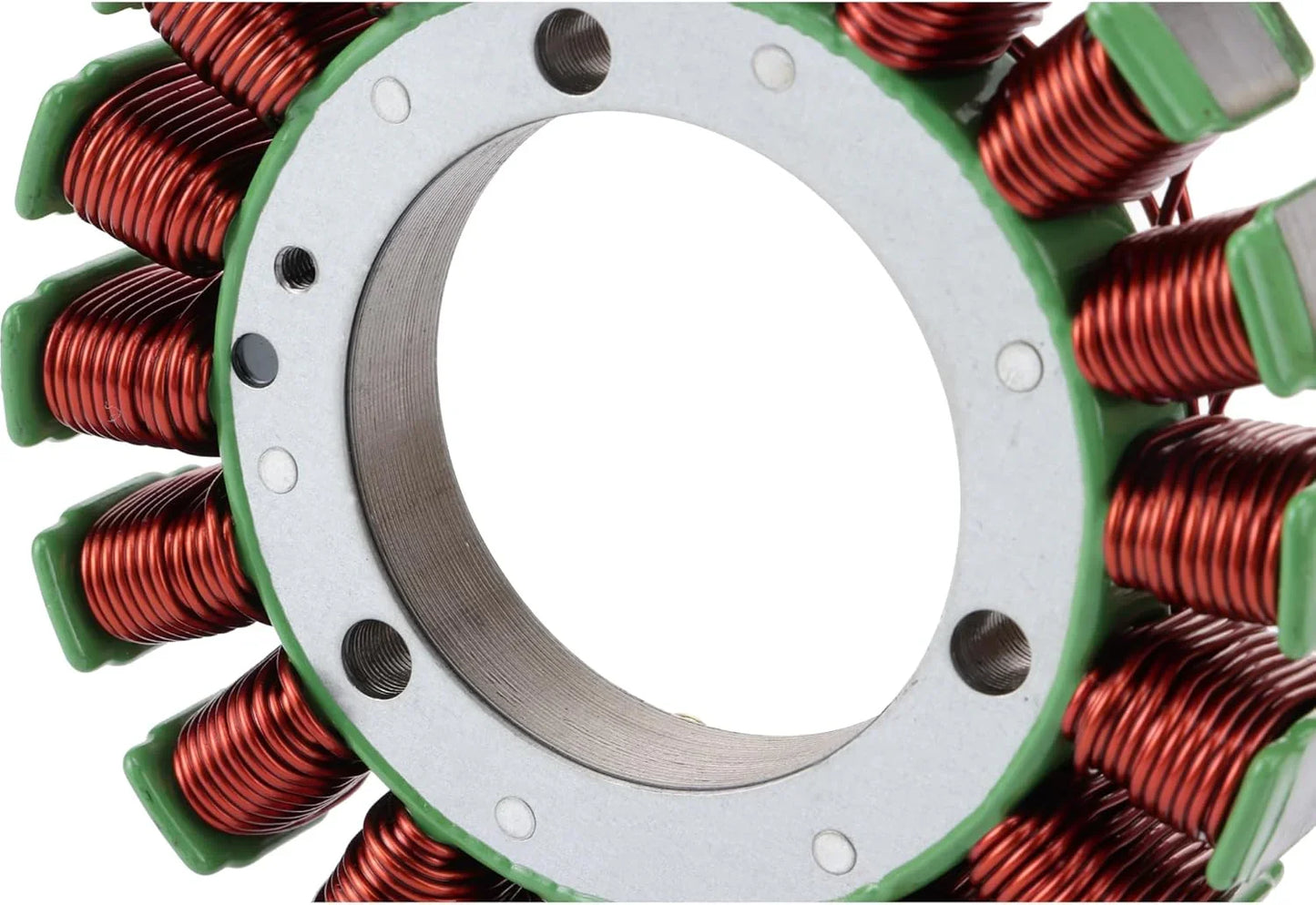 Close-up of replacement stator coil for Kawasaki KFX700 KVF650 KVF750 ATV motorcycles