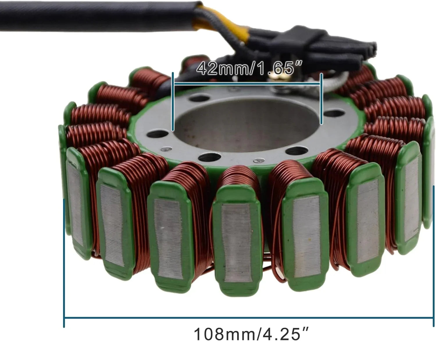 Replacement stator magneto for Polaris Ranger 700 XP with wire harness, 108mm diameter.