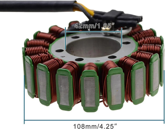 Replacement stator magneto for Polaris Ranger 700 XP with wire harness, 108mm diameter.