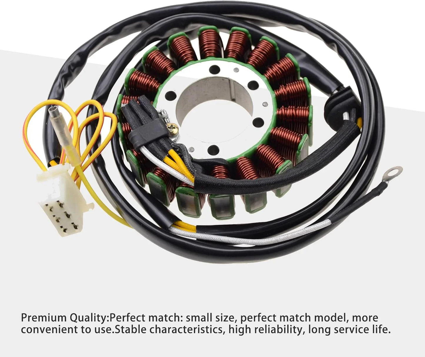 Polaris Ranger 700XP stator magneto replacement part with wiring harness on white background