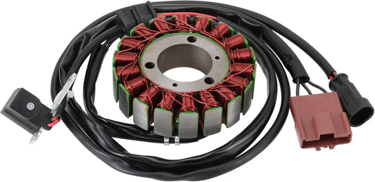 Piaggio 400 500 motorcycle stator replacement part with copper coils and wiring harness