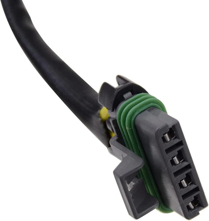 Closeup of a black electrical connector for Polaris ATV stator wiring harness