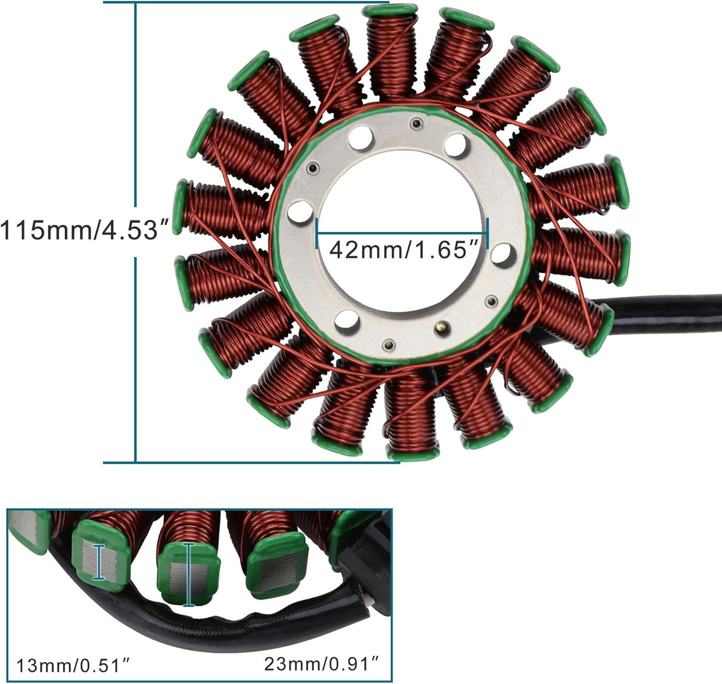 GOOFIT Stator Magnéto à 18 Bobines pour Yamaha YZF R6 2006-2014 Générateur d'Allumage