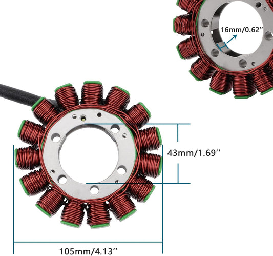 GOOFIT Stator magnéto 15 bobines pour Kawasaki VN900 Vulcan 900 Classic Générateur d'allumage