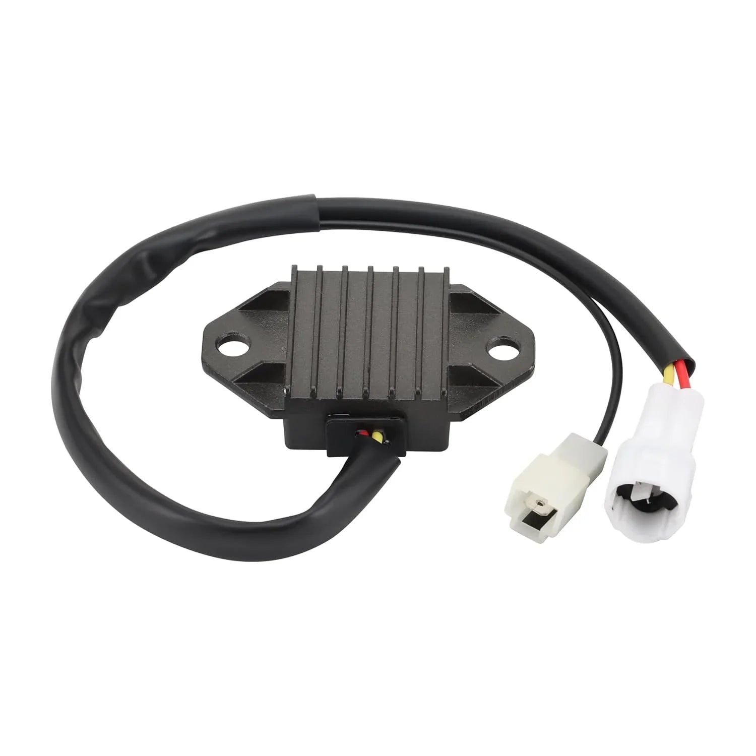 Yamaha WR250F WR450F regulator rectifier with wire and connectors, black finned design