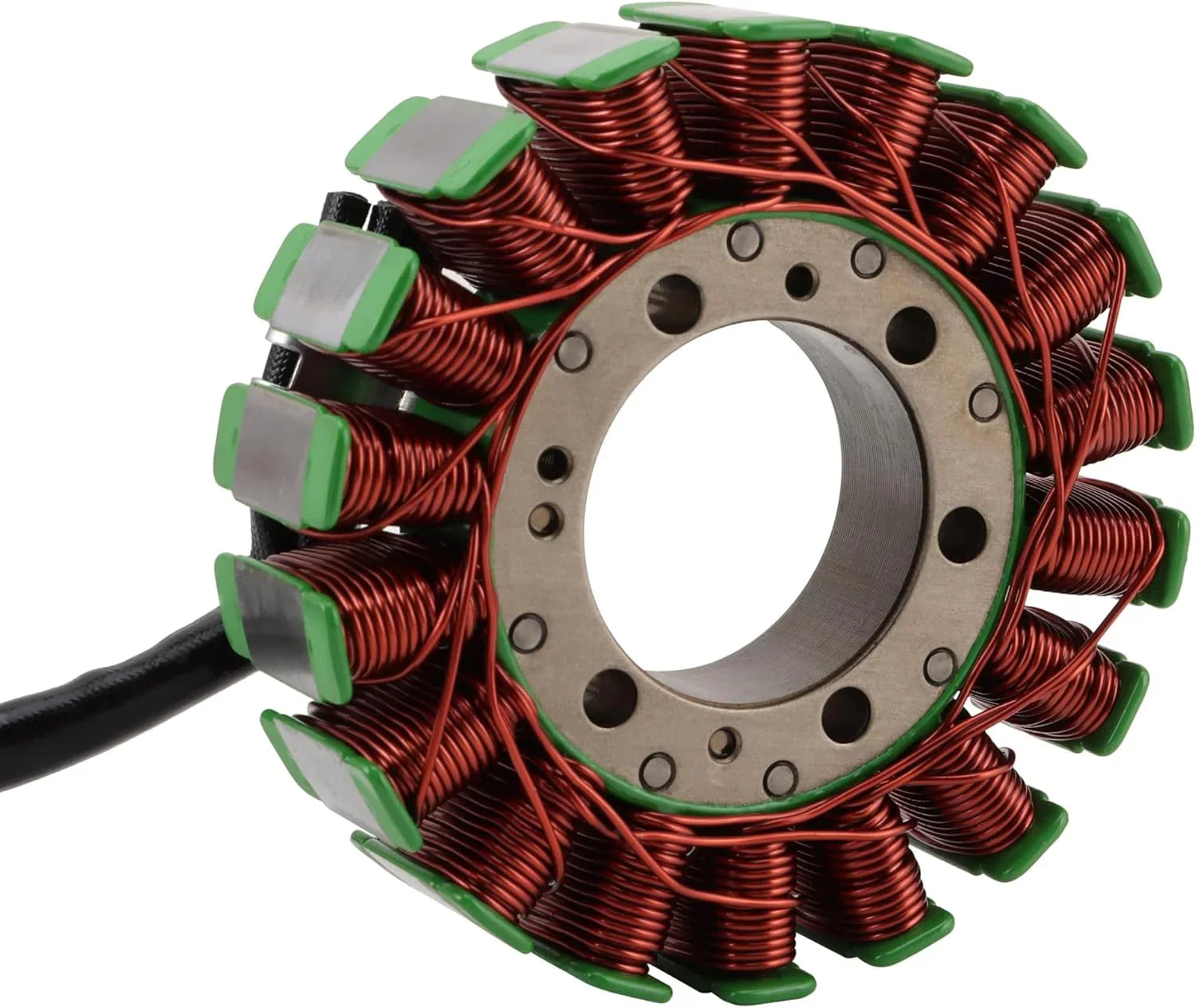 Stator coil replacement part for Honda TRX420 Rancher ATV, close-up of copper windings