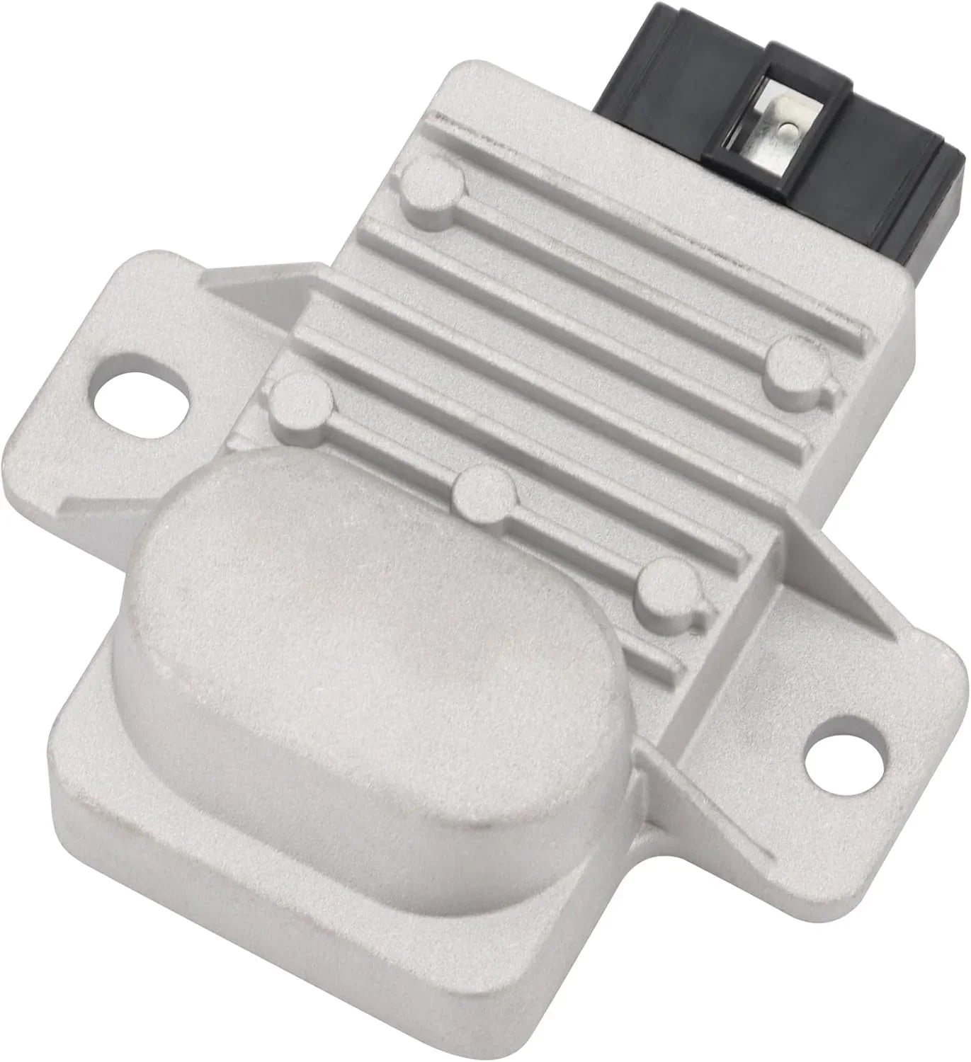 Silver motorcycle regulator rectifier for Honda NXR150 Bros, connector port visible