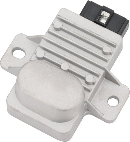 Silver motorcycle regulator rectifier for Honda NXR150 Bros, connector port visible