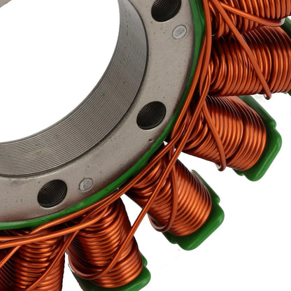 Close-up of copper wire motorcycle stator coil for Honda CB1000R, replacement part