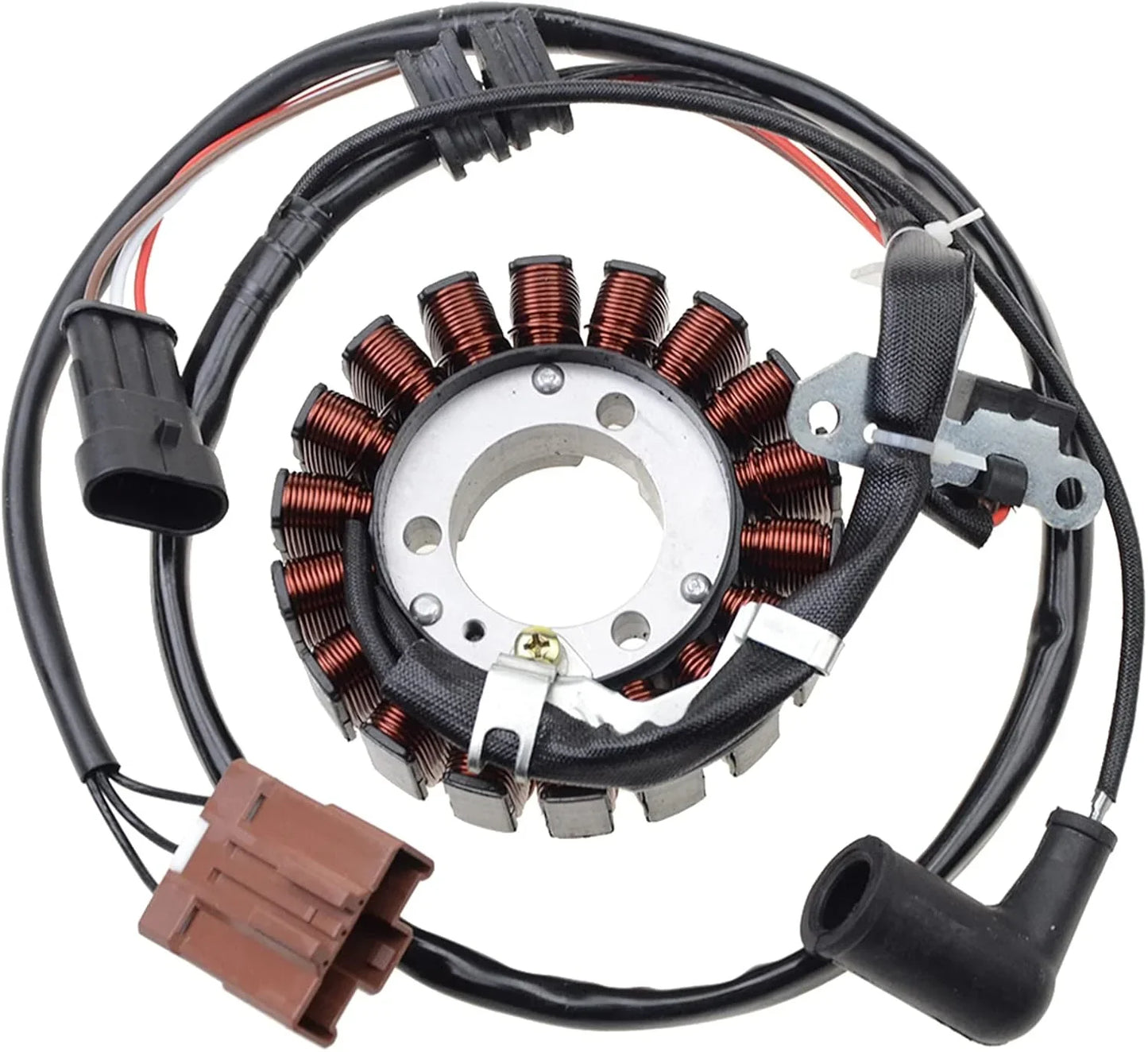Motorcycle magneto stator coil with wiring harness for scooter engine replacement