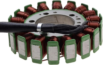 Kawasaki Z1000 motorcycle stator replacement part with copper wire coils and connector