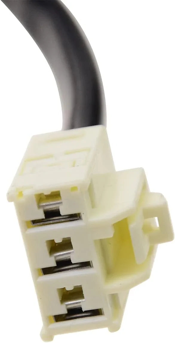 Close-up of a Kawasaki Z1000 stator replacement connector plug, cream plastic housing