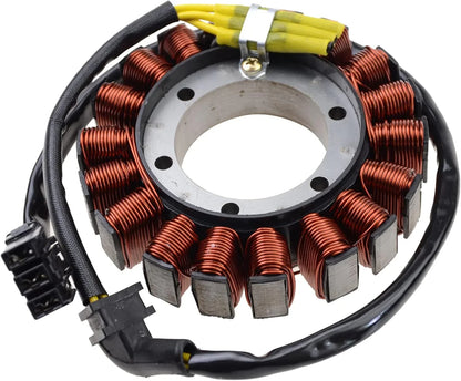 Honda NC700 stator coil with copper wire windings and electrical connectors