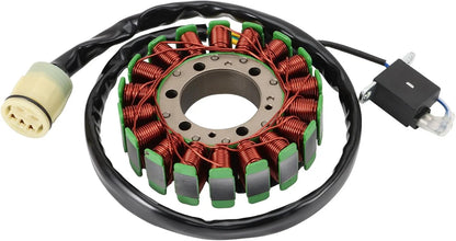 Honda TRX500 Foreman stator coil with copper wire windings and electrical connectors