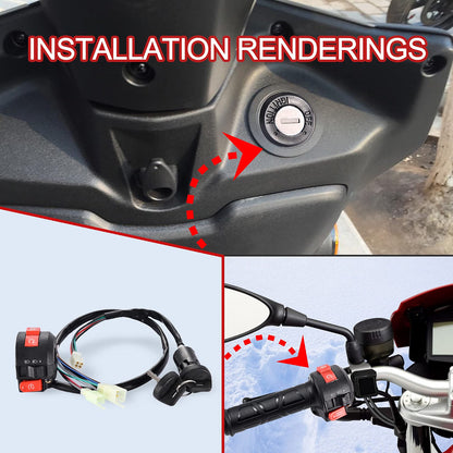 22mm Handlebar Switch with Key Ignition for 50cc–125cc ATV Scooter
